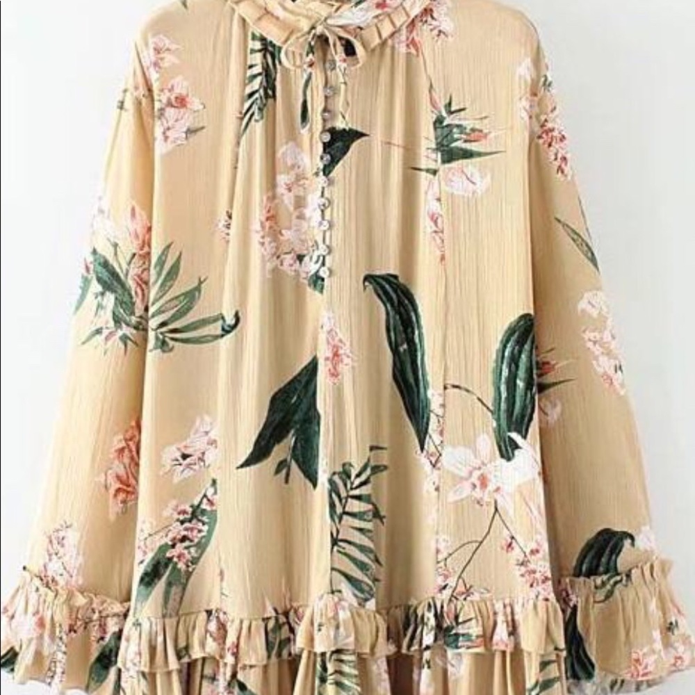 Loose fitting Boho-Retro mini dress